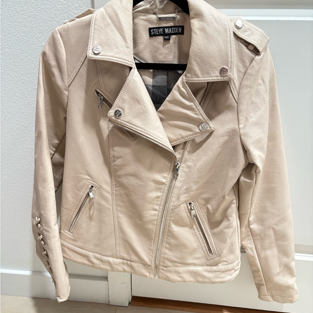 Steve Madden Women's Beige Leather Jacket